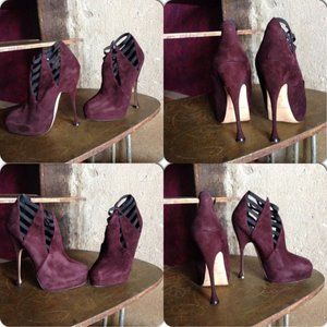 Brian Atwood Suede Ankle Booties Brian Atwood